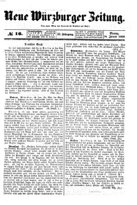 Neue Würzburger Zeitung Montag 16. Januar 1860