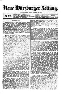 Neue Würzburger Zeitung Montag 27. Februar 1860