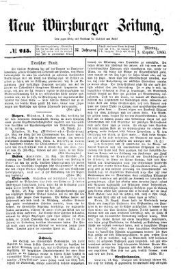 Neue Würzburger Zeitung Montag 3. September 1860