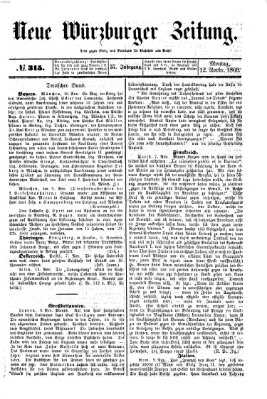Neue Würzburger Zeitung Montag 12. November 1860