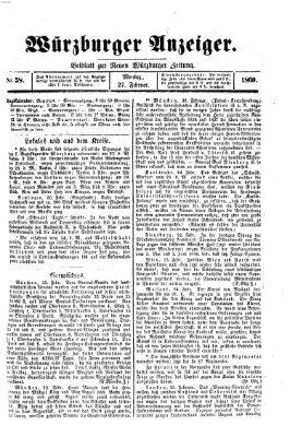 Würzburger Anzeiger (Neue Würzburger Zeitung) Montag 27. Februar 1860
