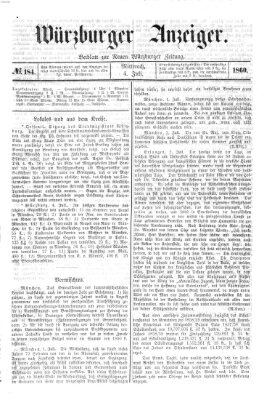 Würzburger Anzeiger (Neue Würzburger Zeitung) Mittwoch 4. Juli 1860