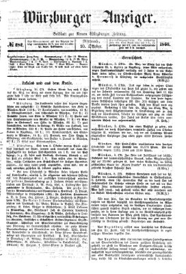 Würzburger Anzeiger (Neue Würzburger Zeitung) Mittwoch 10. Oktober 1860