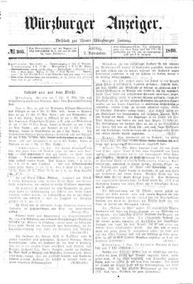 Würzburger Anzeiger (Neue Würzburger Zeitung) Freitag 2. November 1860