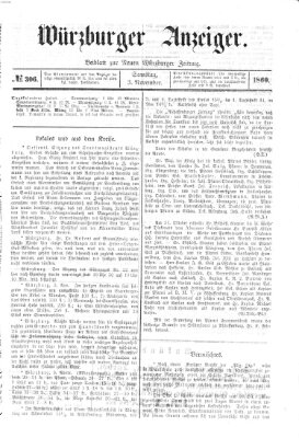 Würzburger Anzeiger (Neue Würzburger Zeitung) Samstag 3. November 1860