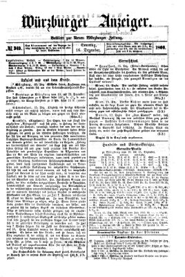 Würzburger Anzeiger (Neue Würzburger Zeitung) Sonntag 16. Dezember 1860