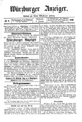 Würzburger Anzeiger (Neue Würzburger Zeitung) Mittwoch 2. Januar 1861