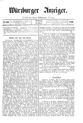 Würzburger Anzeiger (Neue Würzburger Zeitung) Mittwoch 24. April 1861