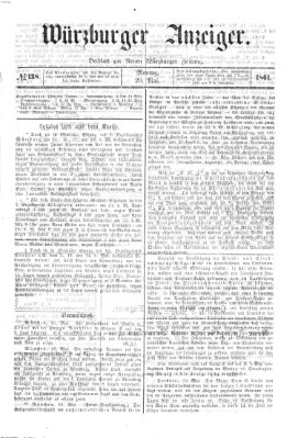 Würzburger Anzeiger (Neue Würzburger Zeitung) Montag 20. Mai 1861