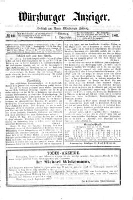 Würzburger Anzeiger (Neue Würzburger Zeitung) Sonntag 1. September 1861