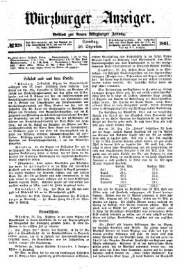Würzburger Anzeiger (Neue Würzburger Zeitung) Samstag 28. Dezember 1861
