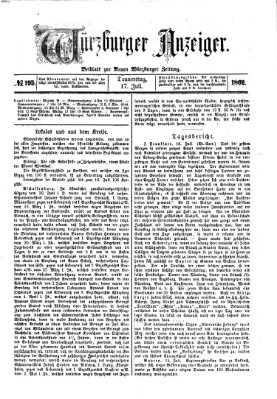 Würzburger Anzeiger (Neue Würzburger Zeitung) Donnerstag 17. Juli 1862
