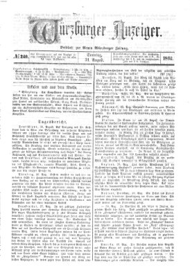 Würzburger Anzeiger (Neue Würzburger Zeitung) Sonntag 31. August 1862