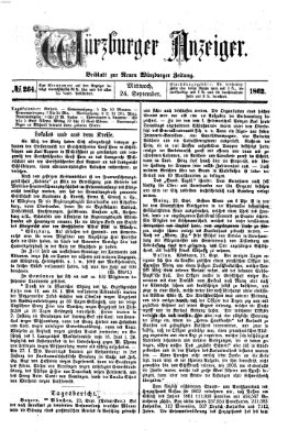 Würzburger Anzeiger (Neue Würzburger Zeitung) Mittwoch 24. September 1862