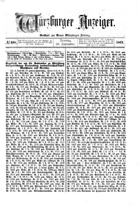 Würzburger Anzeiger (Neue Würzburger Zeitung) Sonntag 28. September 1862