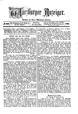 Würzburger Anzeiger (Neue Würzburger Zeitung) Samstag 22. November 1862