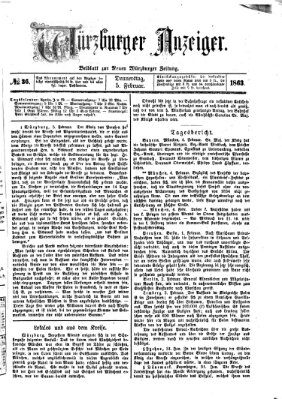 Würzburger Anzeiger (Neue Würzburger Zeitung) Donnerstag 5. Februar 1863