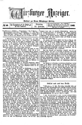 Würzburger Anzeiger (Neue Würzburger Zeitung) Sonntag 15. Februar 1863