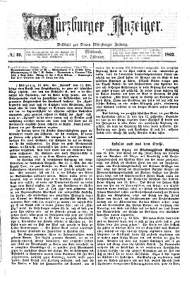 Würzburger Anzeiger (Neue Würzburger Zeitung) Mittwoch 18. Februar 1863