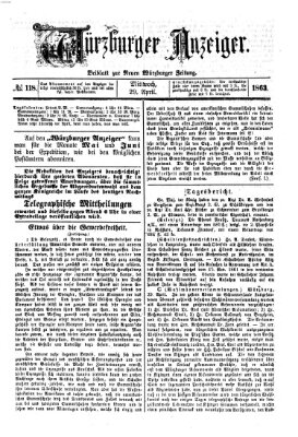 Würzburger Anzeiger (Neue Würzburger Zeitung) Mittwoch 29. April 1863