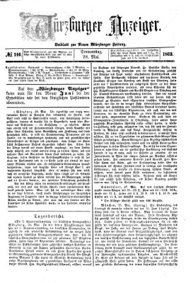 Würzburger Anzeiger (Neue Würzburger Zeitung) Donnerstag 28. Mai 1863