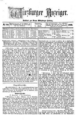 Würzburger Anzeiger (Neue Würzburger Zeitung) Samstag 6. Juni 1863