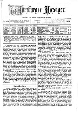 Würzburger Anzeiger (Neue Würzburger Zeitung) Samstag 27. Juni 1863