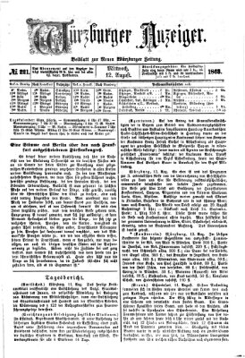 Würzburger Anzeiger (Neue Würzburger Zeitung) Mittwoch 12. August 1863