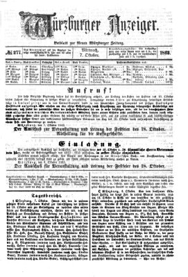 Würzburger Anzeiger (Neue Würzburger Zeitung) Mittwoch 7. Oktober 1863