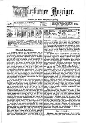 Würzburger Anzeiger (Neue Würzburger Zeitung) Montag 7. März 1864