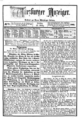 Würzburger Anzeiger (Neue Würzburger Zeitung) Freitag 11. März 1864