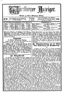 Würzburger Anzeiger (Neue Würzburger Zeitung) Samstag 2. April 1864