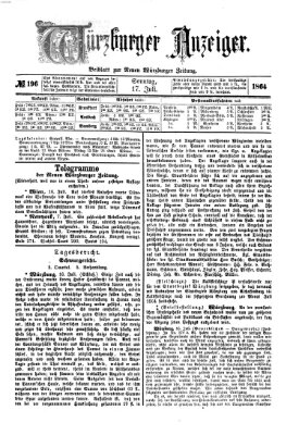 Würzburger Anzeiger (Neue Würzburger Zeitung) Sonntag 17. Juli 1864
