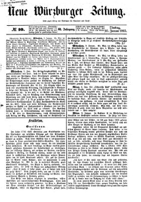 Neue Würzburger Zeitung Dienstag 10. Januar 1865