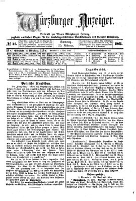 Würzburger Anzeiger (Neue Würzburger Zeitung) Samstag 25. Februar 1865