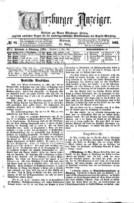 Würzburger Anzeiger (Neue Würzburger Zeitung) Mittwoch 22. März 1865