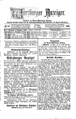 Würzburger Anzeiger (Neue Würzburger Zeitung) Dienstag 28. März 1865