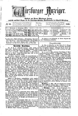 Würzburger Anzeiger (Neue Würzburger Zeitung) Montag 3. April 1865