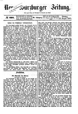 Neue Würzburger Zeitung Dienstag 22. August 1865
