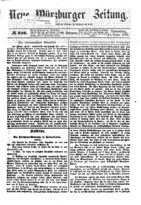 Neue Würzburger Zeitung Donnerstag 14. Dezember 1865