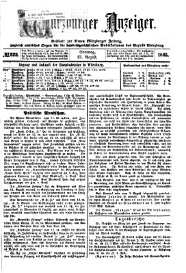 Würzburger Anzeiger (Neue Würzburger Zeitung) Sonntag 13. August 1865
