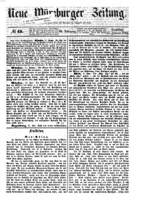 Neue Würzburger Zeitung Samstag 13. Januar 1866