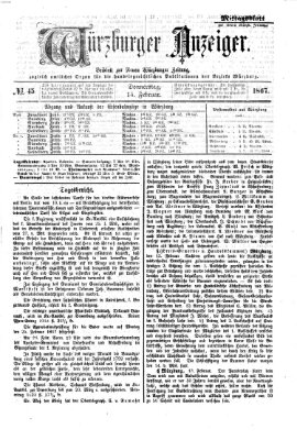 Würzburger Anzeiger (Neue Würzburger Zeitung) Donnerstag 14. Februar 1867