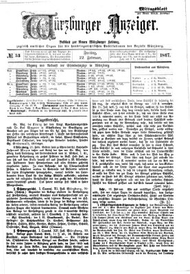 Würzburger Anzeiger (Neue Würzburger Zeitung) Freitag 22. Februar 1867