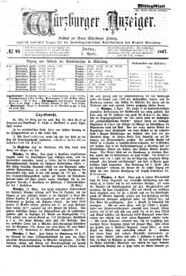 Würzburger Anzeiger (Neue Würzburger Zeitung) Freitag 5. April 1867