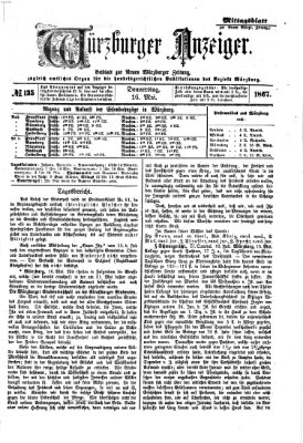 Würzburger Anzeiger (Neue Würzburger Zeitung) Donnerstag 16. Mai 1867