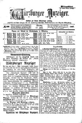 Würzburger Anzeiger (Neue Würzburger Zeitung) Montag 17. Juni 1867