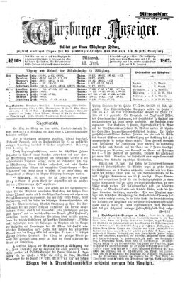 Würzburger Anzeiger (Neue Würzburger Zeitung) Mittwoch 19. Juni 1867