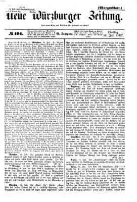 Neue Würzburger Zeitung Dienstag 16. Juli 1867