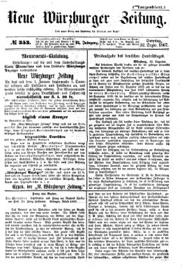Neue Würzburger Zeitung Sonntag 22. Dezember 1867